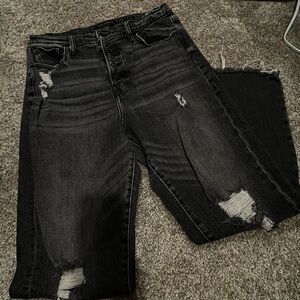 Lucky Brand Black Distressed Ankle Jeans